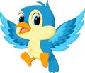 Cute blue bird cartoon