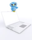 Cute Blue Bird Character Royalty Free Stock Photo