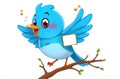 A Cute Blue Bird With A Poster At 9-12-2024 Royalty Free Stock Photo