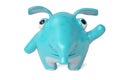 Cute blue cartoon elephant,3D illustration. Royalty Free Stock Photo