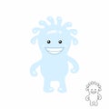 Cute blue Cartoon Monster Royalty Free Stock Photo