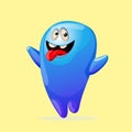 Cute blue cartoon monster. Vector illustration Royalty Free Stock Photo