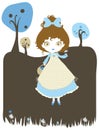 Cute blue and chocolate illustration