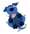 Cute Blue Dog Cartoon