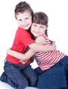 Cute blue-eyed children posing Royalty Free Stock Photo