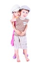 Cute blue-eyed children posing Royalty Free Stock Photo