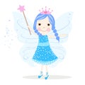 Cute blue fairytale vector