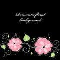 Cute blue floral card background