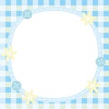 Cute blue frame with flower and button suitable for baby or girl photo frame Royalty Free Stock Photo