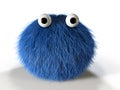 Cute blue furry monster Royalty Free Stock Photo