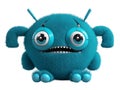 Cute blue furry monster on a transparent background Royalty Free Stock Photo