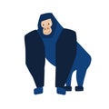 Cute gorilla animal character isolated on white. Vector hand drawn funny monkey illustration.