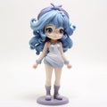 Cute Blue Haired Figurine In Artgerm Style - Mamiya 7 Ii