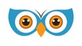 Cute Blue Owl Face Icon for Wisdom, Animals, and Education, vector design Generative AI Royalty Free Stock Photo