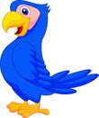 Cute blue parrot cartoon Royalty Free Stock Photo