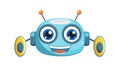 Cute Blue Robot Character Head Icon, vector design Generative AI Royalty Free Stock Photo