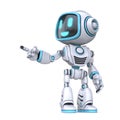 Cute blue robot finger pointing 3D Royalty Free Stock Photo