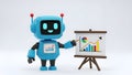 Robot Presenting Business Growth Chart, AI Analytics, Automation Royalty Free Stock Photo
