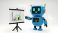 Robot Presenting Growth Chart, Business Analytics, AI, Automation Royalty Free Stock Photo