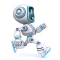 Cute blue robot running 3D Royalty Free Stock Photo