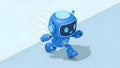Running Robot Cute Blue AI, Speed, Technology, Innovation Royalty Free Stock Photo