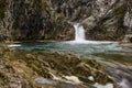 Cute Blue `Sini vir` waterfall at Medven, near Kotel, Bulgaria