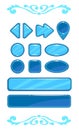 Cute blue vector game user interface Royalty Free Stock Photo