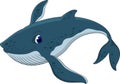 Cute blue whale cartoon Royalty Free Stock Photo