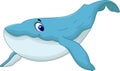 Cute blue whale cartoon for your design Royalty Free Stock Photo