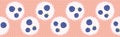 Cute blueberries polka dot vector illustration. Seamless repeating border.