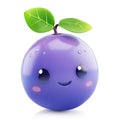 Cute blueberry character with a smile