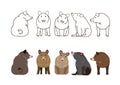 Cute boars border set Royalty Free Stock Photo