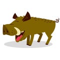 Cute boars or warthog character. Vector illustration with wild p