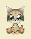Cute Bobcat vector illustration art
