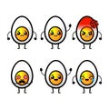 Cute boiled egg characters vector illustration Royalty Free Stock Photo