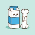 Cute Bone Character Drink Fresh Milk