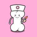 cute bone mascot as a nurse