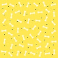 Cute bone pattern yellow background