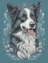 cute border collie dog sitting and smiling is sticking out its tongue Royalty Free Stock Photo