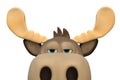 Cute bored moose cartoon animal 3d illustration Royalty Free Stock Photo