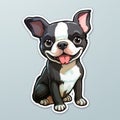 Cute Boston Terrier Stickers - Aggressive Digital Illustration Royalty Free Stock Photo