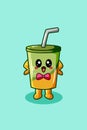 Cute bottle beverage cartoon illustration