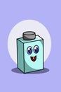 Cute bottle with face cartoon illustration