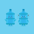 Cute Bottle Characters Smiling and Sad