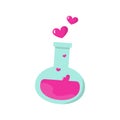 Cute bottle love potion and flask of magic elixir Royalty Free Stock Photo