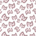 Cute bowel texture repeating pattern for gastroenterologist background. Fun gut shaped doodles, internal organ wallpaper