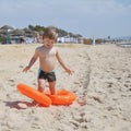 Cute boy on the beach Royalty Free Stock Photo