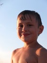 Cute boy on the beach Royalty Free Stock Photo