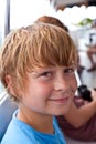 Cute boy on a boattrip