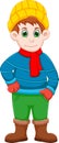 Cute boy cartoon posing with winter clothes Royalty Free Stock Photo